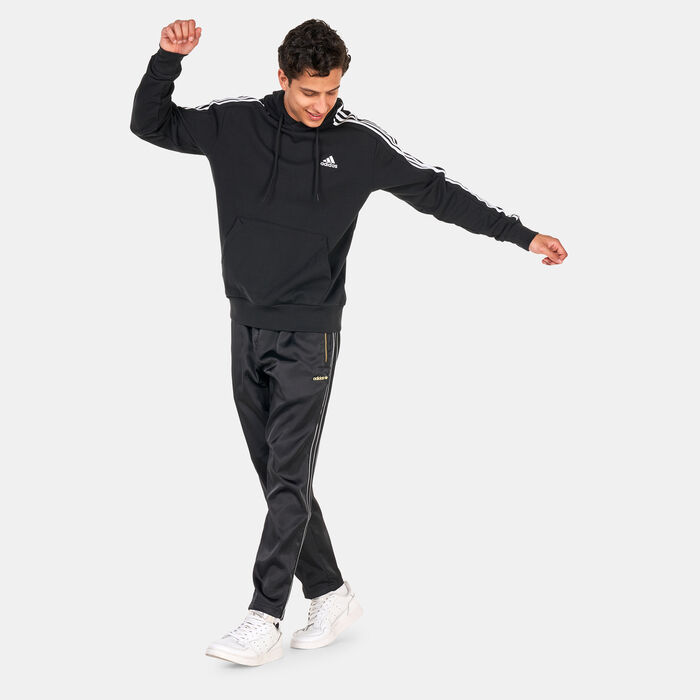 adidas Men's Essentials French Terry 3-Stripes Hoodie Black image number 2