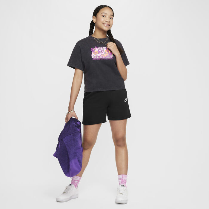 Nike Kids' Sportswear Club Fleece Shorts Black Nike Kids' Sportswear Club Fleece Shorts Black image number 6