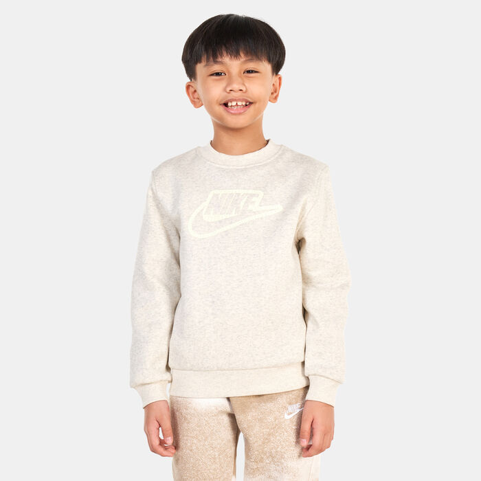 Nike Kids' Sportswear Club+ Crewneck Create Sweatshirt Ivory image number 0