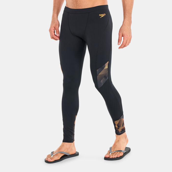Speedo Men's Printed Essential Swimming Tights Black image number 0