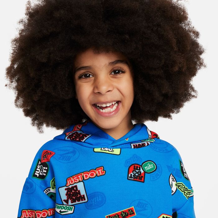 Kids Sportswear Printed Hoodie Blue Nike in KSA SSS