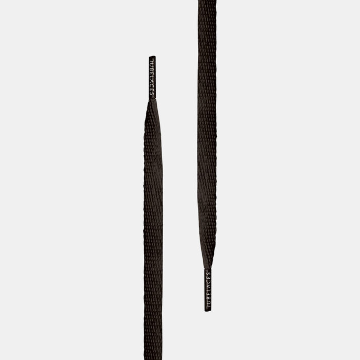 TUBELACES Flat Shoelaces Black TUBELACES Flat Shoelaces Black image number 1