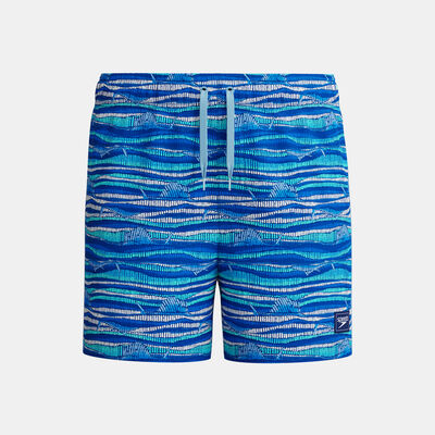 Speedo Kids' Digi Printed Swimming Shorts Blue