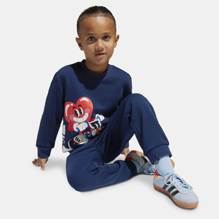 adidas Originals Kids' Sweatshirt and Pants Set Blue image number 4