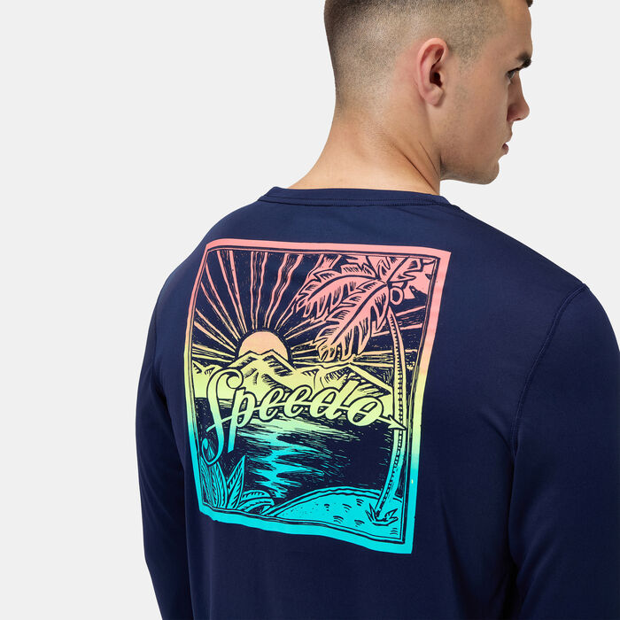 Speedo Men's Graphic Swimming T-Shirt Blue Speedo Men's Graphic Swimming T-Shirt Blue image number 3