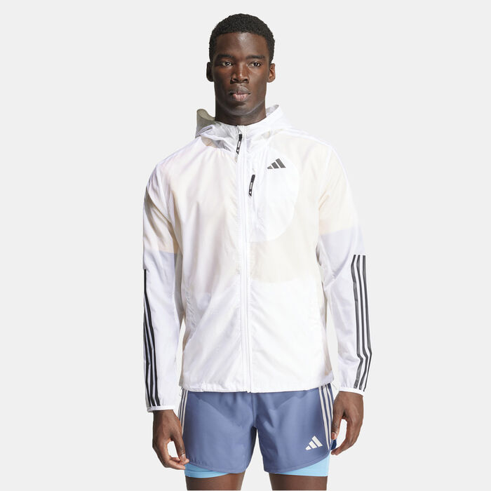 adidas Men's Own The Run 3-Stripes Jacket White adidas Men's Own The Run 3-Stripes Jacket White image number 0