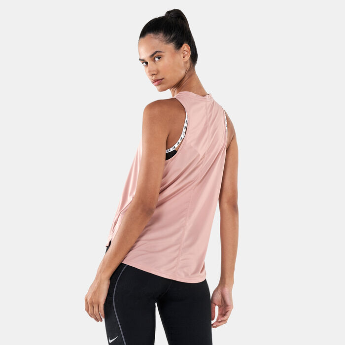 Nike Women's Dri-FIT Swoosh Running Tank Top Peach Nike Women's Dri-FIT Swoosh Running Tank Top Peach image number 1