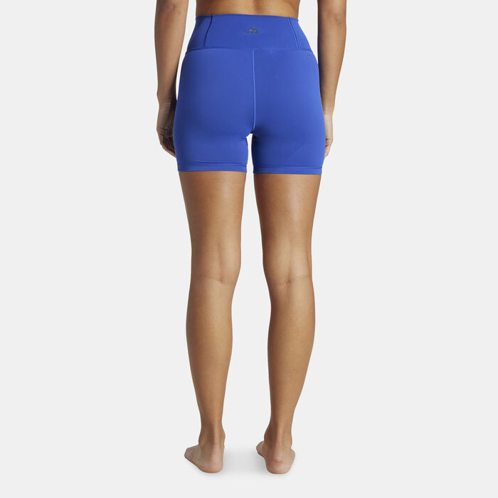 adidas Women's All Me Training Bike Shorts Blue adidas Women's All Me Training Bike Shorts Blue image number 1