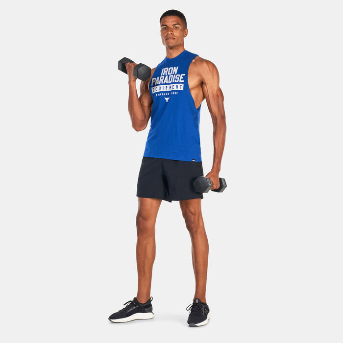 Under Armour Men's Project Rock Iron Muscle Tank Top Blue Under Armour Men's Project Rock Iron Muscle Tank Top Blue image number 2