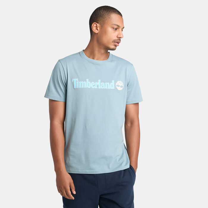 Timberland Men's Linear Logo T-Shirt Blue Timberland Men's Linear Logo T-Shirt Blue image number 0