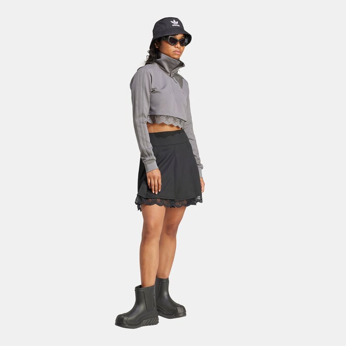 adidas Originals Women's Lace 1/4-Zip Track Jacket Grey adidas Originals Women's Lace 1/4-Zip Track Jacket Grey image number 2