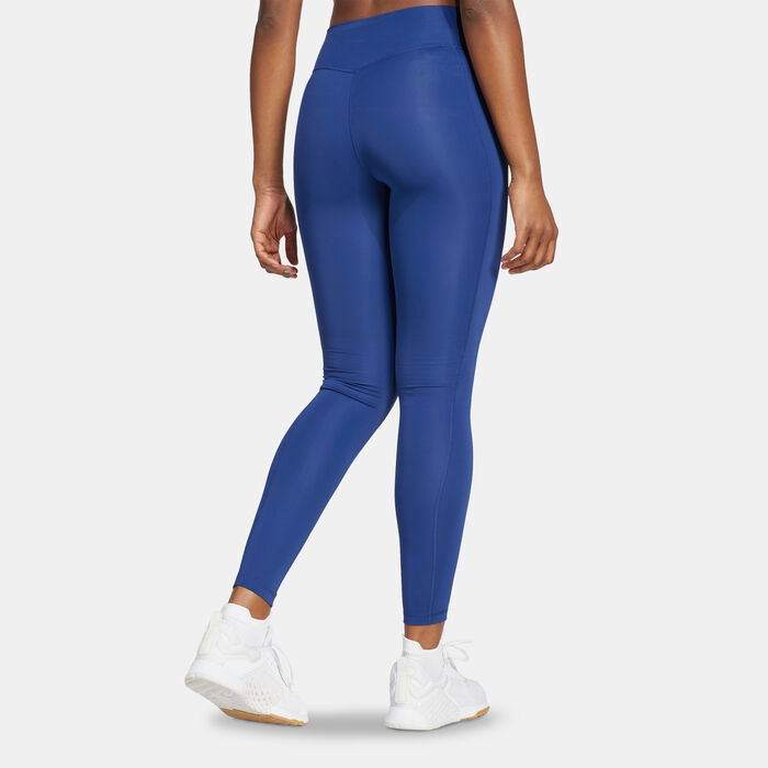 adidas Women's Optime Heritage Training Leggings Blue adidas Women's Optime Heritage Training Leggings Blue image number 1