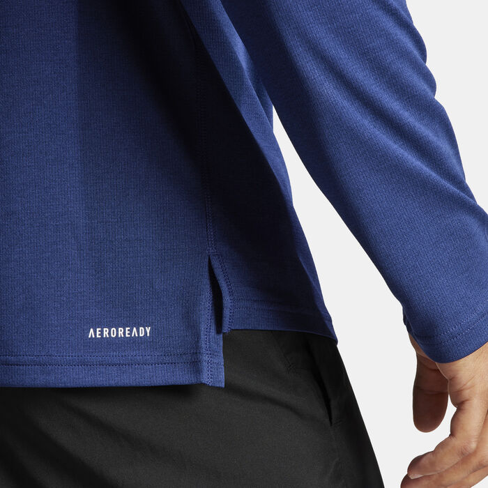 adidas Men's Train Essentials Training 1/4-Zip Top Blue image number 4