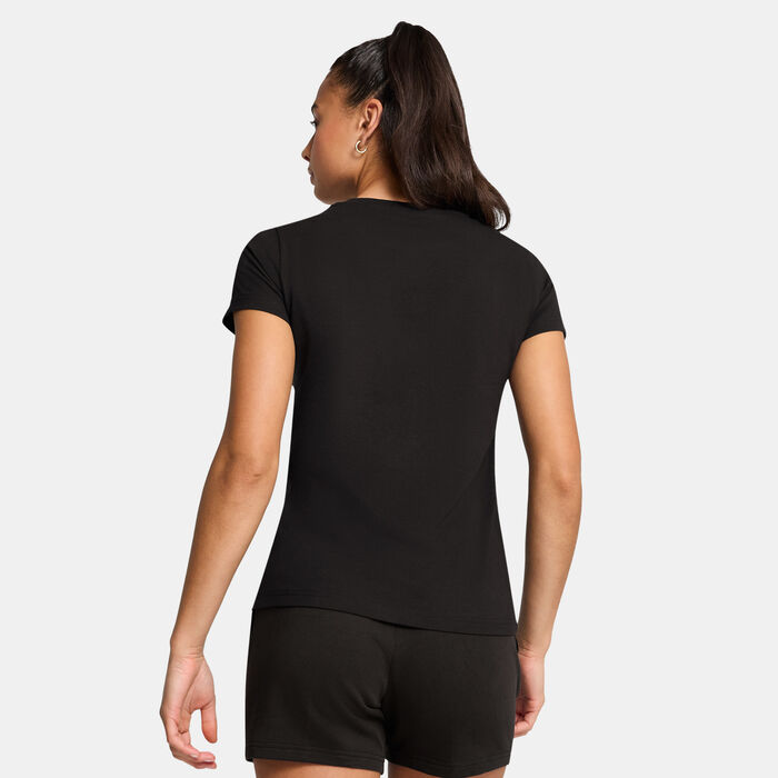 PUMA Women's Essentials Elevated T-Shirt Black PUMA Women's Essentials Elevated T-Shirt Black image number 1