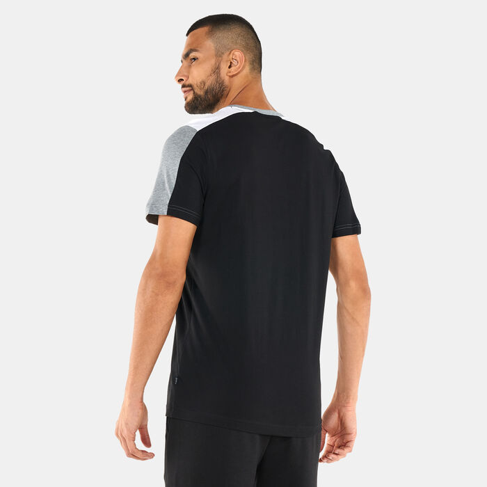 PUMA Men's Essentials+ Colourblock T-Shirt Black PUMA Men's Essentials+ Colourblock T-Shirt Black image number 1