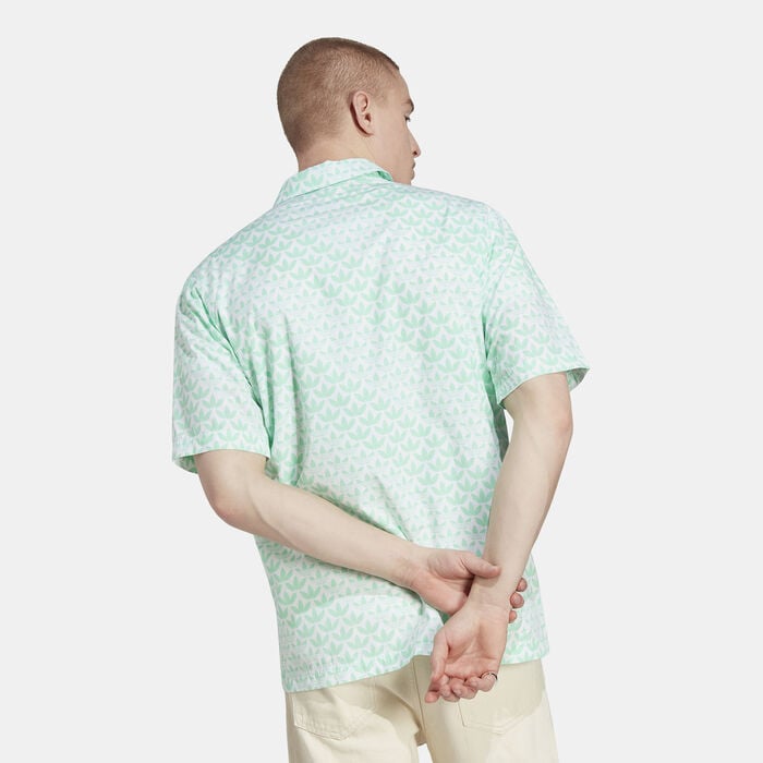 adidas Originals Men's Graphics Monogram Allover Print Shirt Green adidas Originals Men's Graphics Monogram Allover Print Shirt Green image number 1