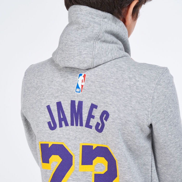 Los Angeles Lakers Nike Name & Number Fleece Hoodie - Lebron James - Youth