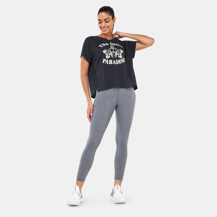 Under Armour Women's Project Rock Vintage Iron T-Shirt Black image number 2