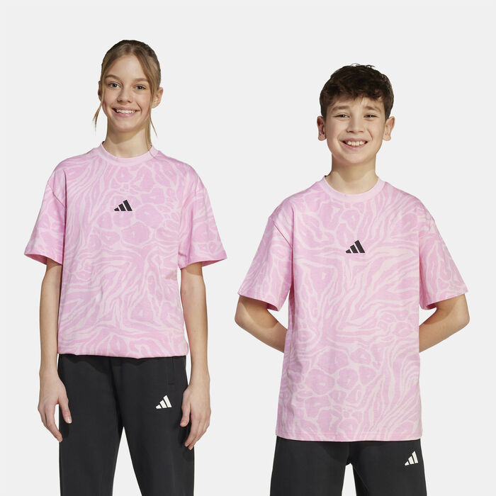 adidas Kids' Future Icons Logo T-Shirt Pink image number 4
