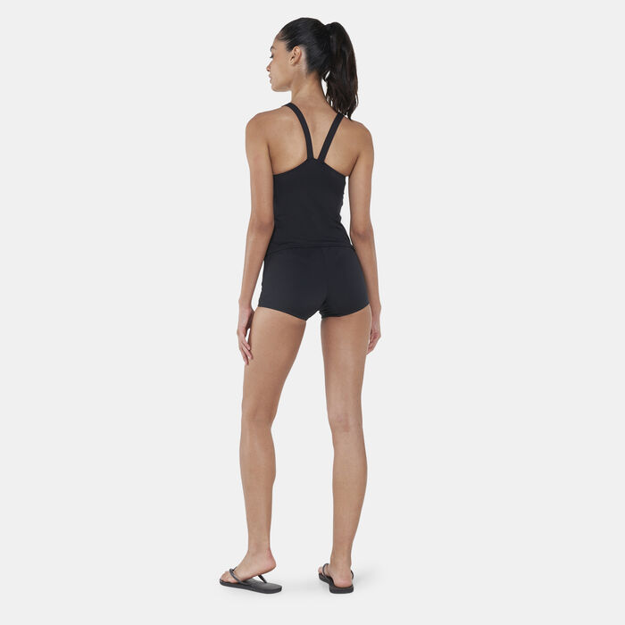 Speedo Women's Panel Tankini Swimsuit Black Speedo Women's Panel Tankini Swimsuit Black image number 1