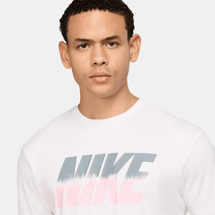 Nike Swim Men's Logo Hydroguard Swimming T-Shirt White Nike Swim Men's Logo Hydroguard Swimming T-Shirt White image number 3