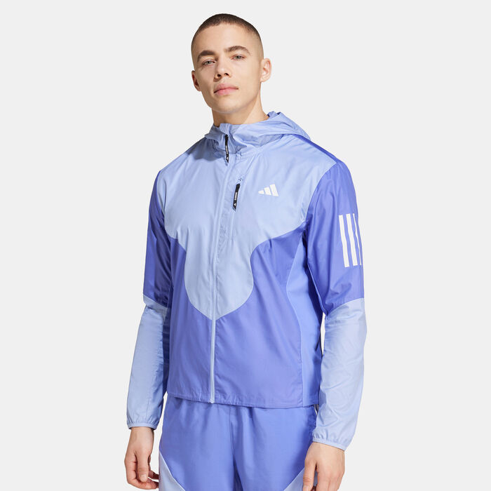 adidas Men's Own The Run Full-Zip Hoodie Blue adidas Men's Own The Run Full-Zip Hoodie Blue image number 0