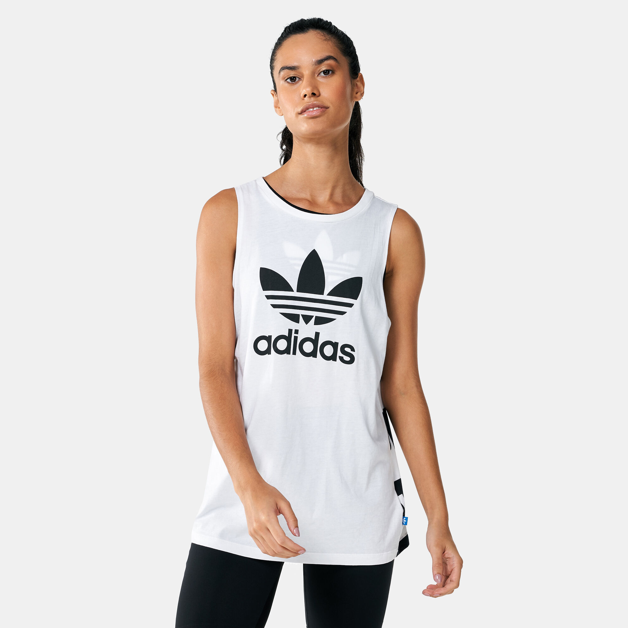 Adidas trefoil tank womens sale