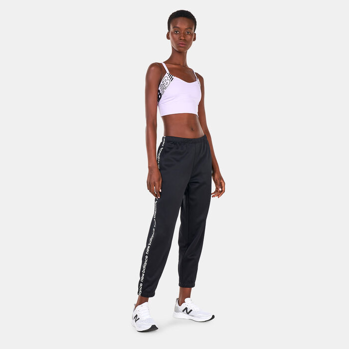 New Balance Women's Relentless Crop Sports Bra White New Balance Women's Relentless Crop Sports Bra White image number 2