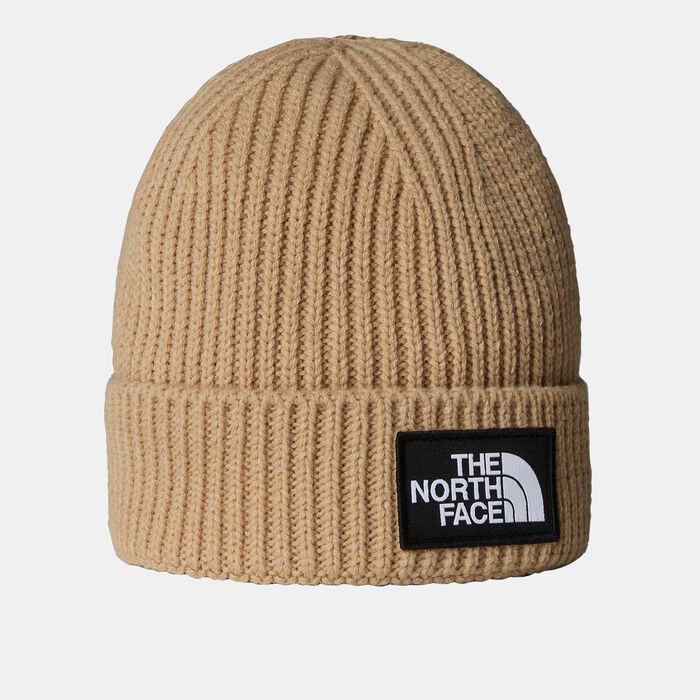 The North Face Logo Box Cuffed Beanie Beige image number 0