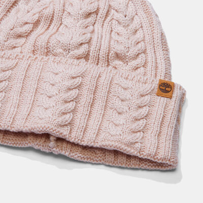 Timberland Women's Prescott Park Cabled Beanie Pink
