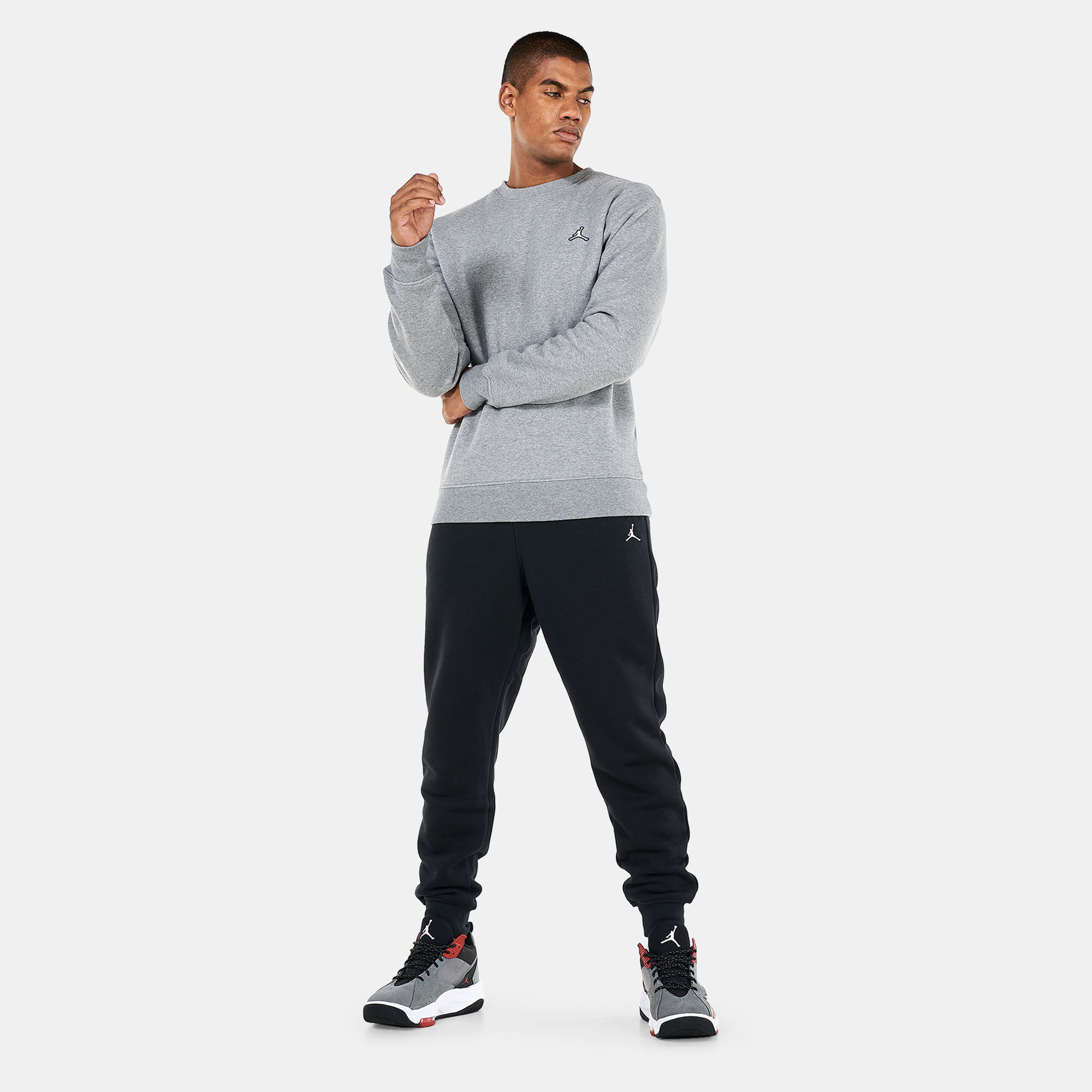 Men s Essentials Fleece Crew Sweatshirt Grey Nike in KSA SSS