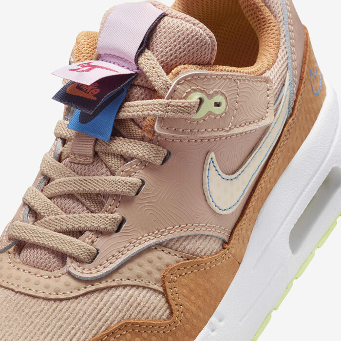Nike Kids' Air Max 1 SE EasyOn Shoes Beige Nike Kids' Air Max 1 SE EasyOn Shoes Beige image number 8
