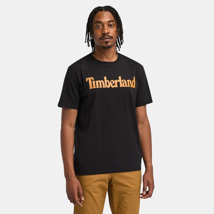 Timberland Men's Linear Logo Non-Ringer T-Shirt Black image number 0
