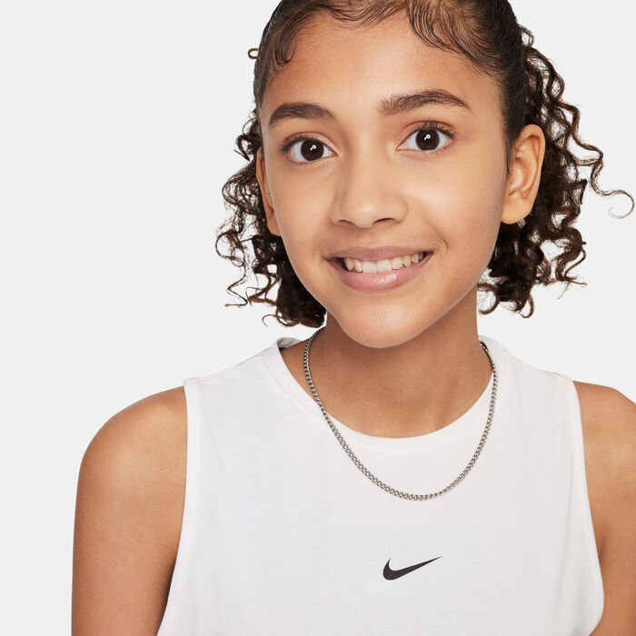 Nike Girls' Pro Dri-FIT Training Tank Top White Nike Girls' Pro Dri-FIT Training Tank Top White image number 3