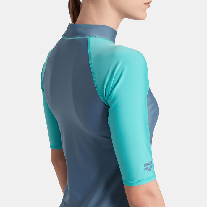 Arena Women's Graphic Swimming Rashguard Grey image number 4