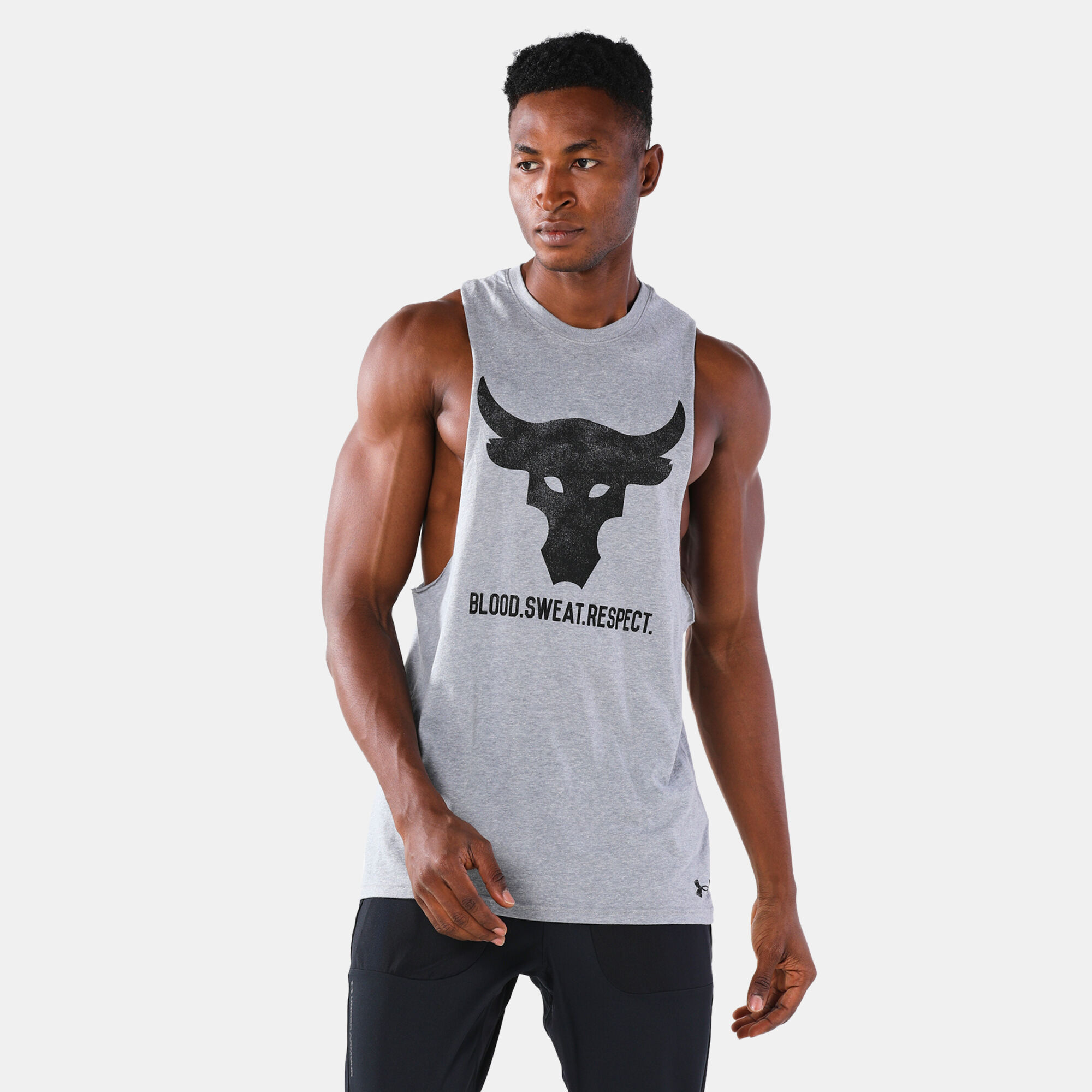 Buy Under Armour Men s Project Rock Brahma Bull Tank Top Grey in