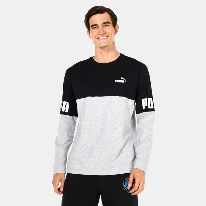 PUMA Men's Power Colorblock T-shirt Grey PUMA Men's Power Colorblock T-shirt Grey image number 0