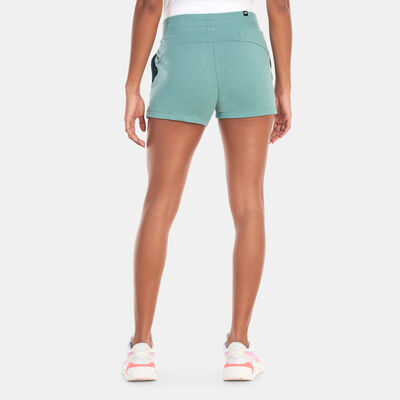 PUMA Women's Essentials+ FLOWER POWER 4-Inch Shorts Green PUMA Women's Essentials+ FLOWER POWER 4-Inch Shorts Green