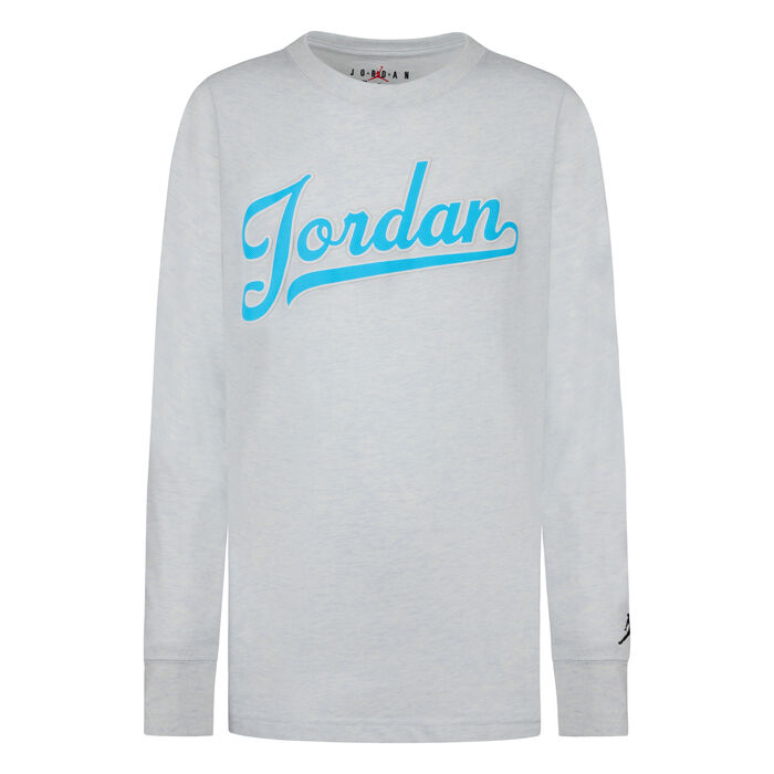 Jordan Kids' Major League Script Graphic Long Sleeve T-Shirt Grey Jordan Kids' Major League Script Graphic Long Sleeve T-Shirt Grey image number 0