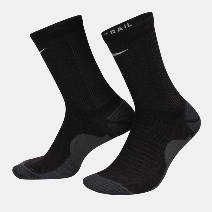 Nike Men's Dri-FIT Trail Running Crew Socks (1 Pair) Black image number 0