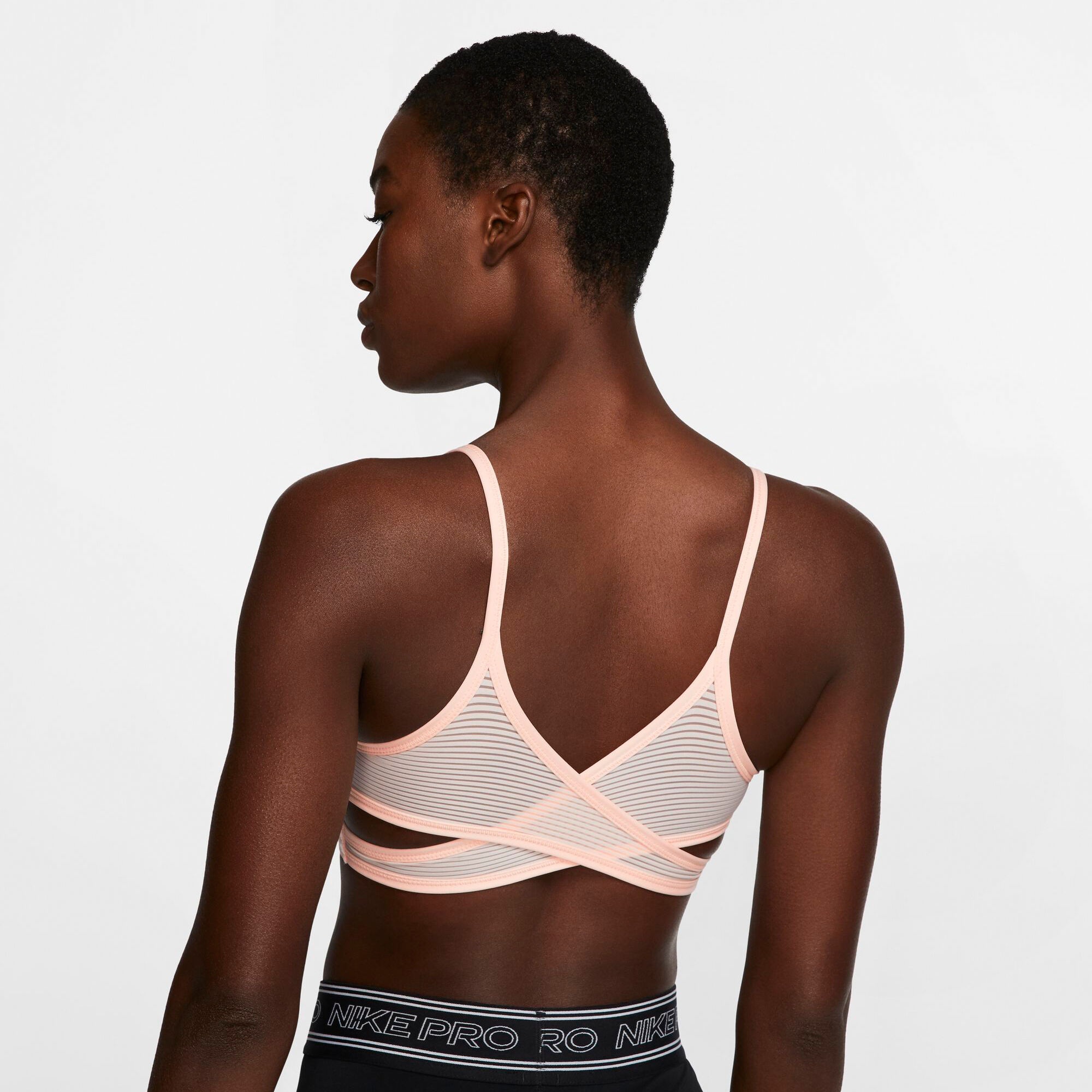 Nike women's indy striped cheap light support sports bra
