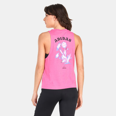 adidas Women's Bloom Knotted Tank Top Pink
