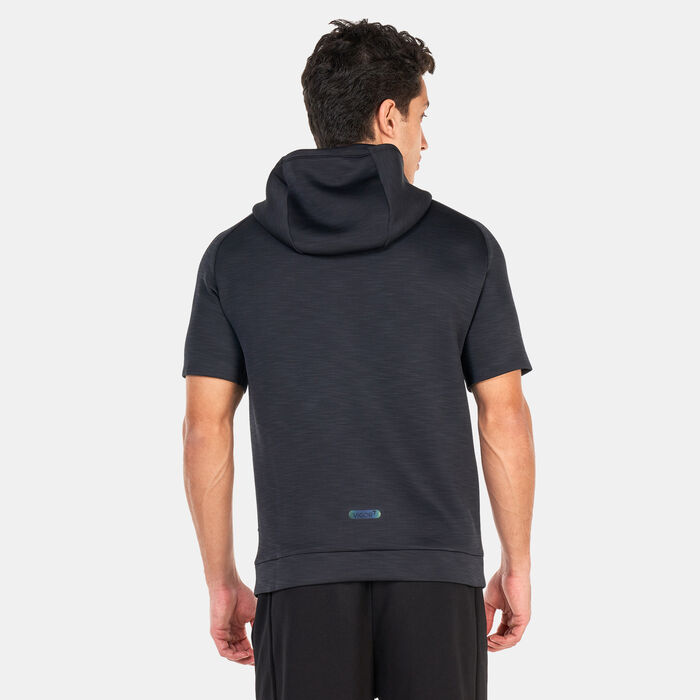 EA7 Emporio Armani Men's Vigor 7 Half Sleeve Hooded Sweatshirt Black EA7 Emporio Armani Men's Vigor 7 Half Sleeve Hooded Sweatshirt Black image number 1