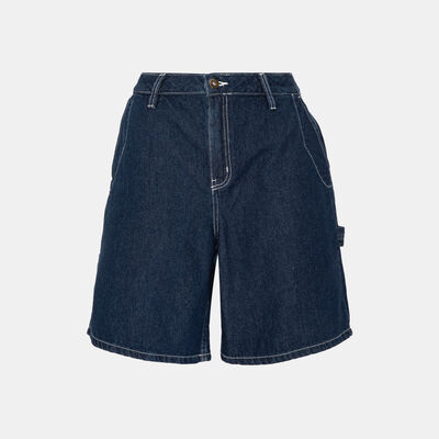 Vans Women's Groundwork Long Denim Shorts Blue