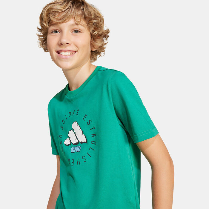 adidas Kids' Fun Graphic T-Shirt Green adidas Kids' Fun Graphic T-Shirt Green image number 3