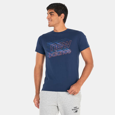 New Balance Men's Heathertech Graphic T-Shirt Blue