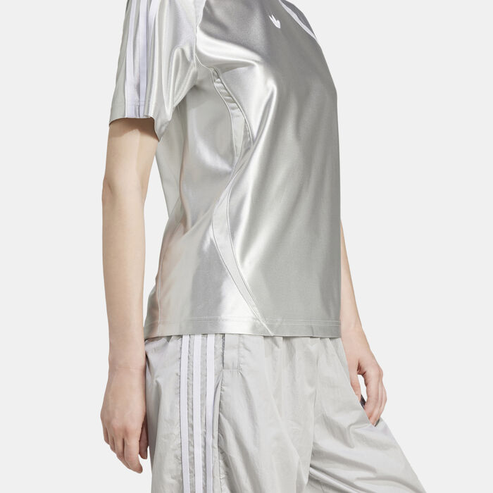 adidas Originals Women's Adicolor Teamgeist T-Shirt Silver adidas Originals Women's Adicolor Teamgeist T-Shirt Silver image number 3