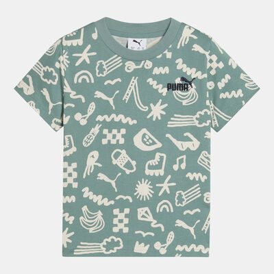 PUMA Kids' Sandy Adventures Allover Print T-Shirt Green