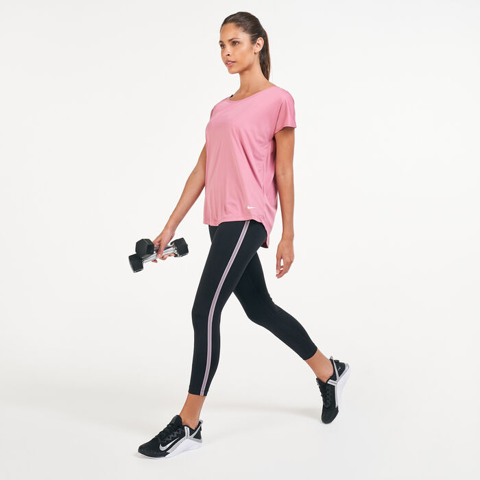 Nike Women's Pro Dri-FIT Essential Elastika T-Shirt Black Nike Women's Pro Dri-FIT Essential Elastika T-Shirt Black image number 2