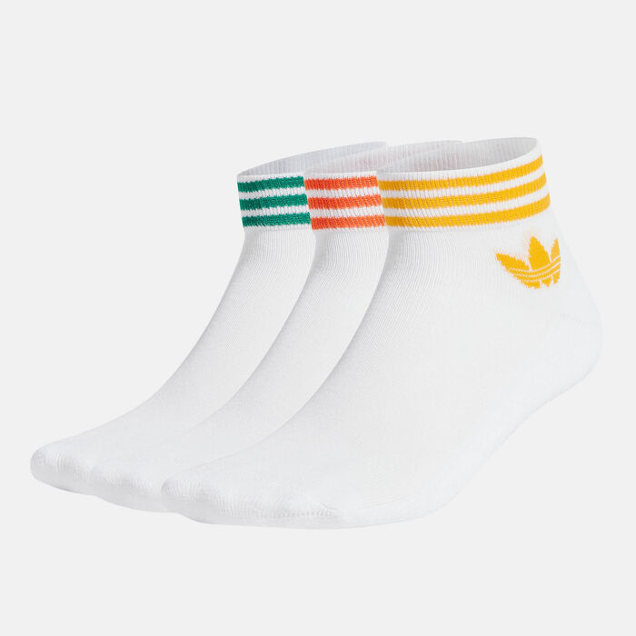 adidas Originals Men's Trefoil Ankle Socks (3 Pack) White image number 0